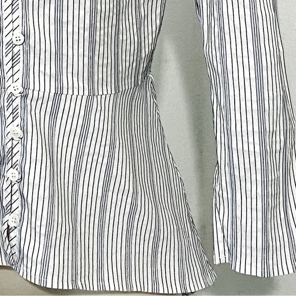 Veronica Beard Pismo Blouse White Navy Blue Stripe Coastal Nautical - Picture 10 of 14
